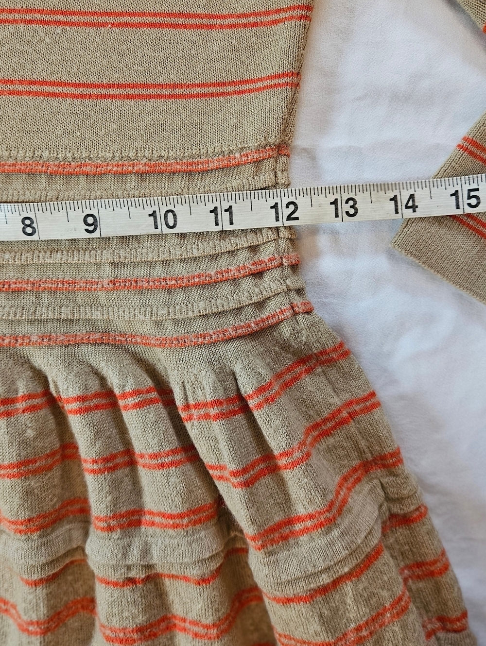 Anthropologie Womens Tan And Orange Striped Elodie Sweater Dress Size Small - Picture 8 of 15